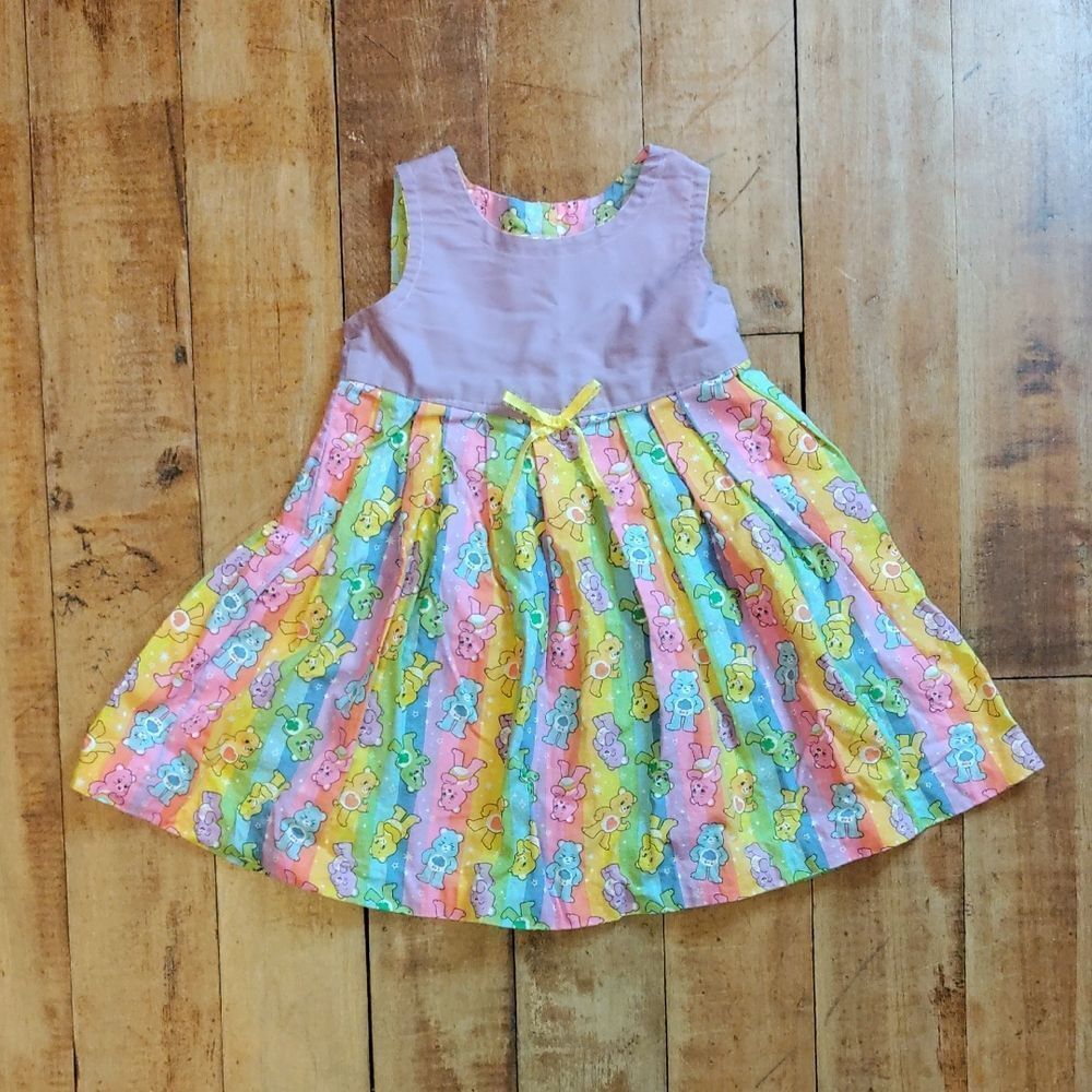 Care Bears Dress Size 18 Months Vintage Homemade Sleeveless Rainbow Summer